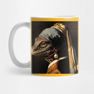 Wildlife Conservation - Pearl Earring Komodo Dragon Meme Mug